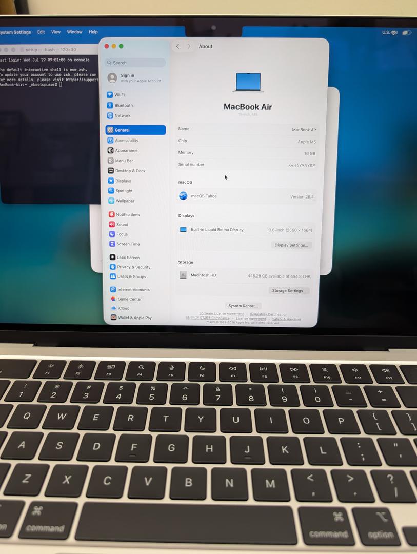 Apple 2026 MacBook Air 13-inch Laptop with M5 chip: Built for AI, 13.6-inch Liquid Retina Display, 16GB Unified Memory, 512GB SSD, 12MP Center Stage Camera, Touch ID, Wi-Fi 7; Silver