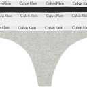 Calvin Klein Women's Carousel Logo Cotton Stretch Thong Panties, 3 Pack (X-Large, Black /white/Gray)
