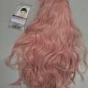 Netgo Women's Pink Wig Long Fluffy Curly Wavy Hair Wigs for Girl Heat Friendly Synthetic Cosplay Party Wigs