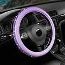 Road Comforts Bling Steering Wheel Cover Purple Diamond Design, Universal Fit 14.5-15 Inch, Microfiber Leather, Anti-Slip & Breathable Design for Men and Women