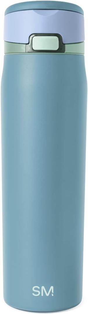 Simple Modern Mesa Loop Water Bottle with Covered Straw and Handle | 24oz Cup Holder Friendly Insulated Stainless Steel Bottles for Travel, Sports and School | Glacier Bay
