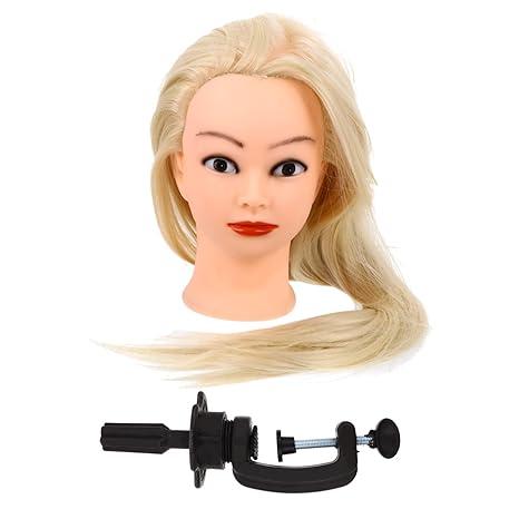 Hair Braiding Styling Head Mannequin Doll for Cosmetology Practice with Bracket Hairdressers Students and Styling Display