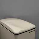 SONGMICS Slim Trash Can, 13-Gallon (50 L) Garbage Can for Narrow Spaces with Soft-Close Lid, Inner Bucket, and Step-on Pedal, Stainless Steel, 15 Trash Bags Included, Sand Beige ULTB510A01