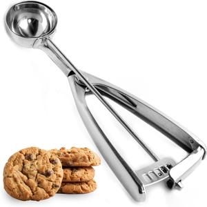 Saffron & Sage Cookie Scoop Set  Heavy Duty Stainless Steel 1, 2 & 3 Tbsp Cookie Scoops for Baking Set of 3 has a Scooper, Ice Cream Scoop with Trigger Smooth Release, Comfortable Handles, Rust Proof