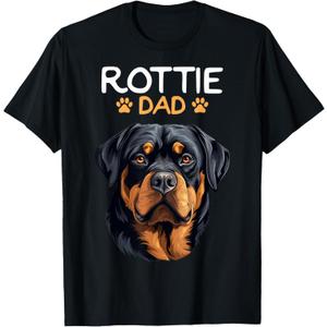 Rottie Dad Rottweiler Dog T-Shirt, Black, Extra Large 