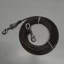 Tuff Pupper Dog Tie Out Cable 50 Feet | Dog Runner Cable for Yard 50 ft | Heavy Duty Lead | Water & Rust Resistant Industrial Strength Steel | 360 Degree No Tangle Swivel Clips (250 lbs Max Weight)