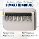 3 Pack Magnetic Stanley Cup Holder for Fridge | 6 Lids Organizer & 6 Tumbler Cups Storage | Wall Mount Rack for Water Bottle | Fits 30/40 oz for Kitchen Garage Gym Toolboxes & Metal Surface (Black)