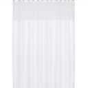 Barossa Design Long and Wide Fabric Shower Curtain with Sheer Window 78 x 78 inch, Waffle Weave, Hotel Grade, 230GSM Heavyweight, Water Repellent, Machine Washable, White, 78x78