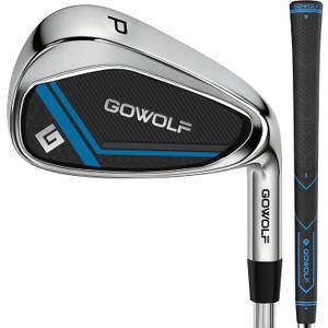 Gowolf Pitching Wedge for Men Right Hand - Golf Iron Club Premium 95g Steel Shaft with Deep Grooves for Extreme Forgiveness, Accuracy & Max Distance, Quality Rubber Grip, Great Gifts for Golfer (PW) 