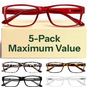 Gaoye Professional Reading Glasses for All Day - Computer Readers with Blue Light Protection - Value Pack (Bold Fusion), Magnification Strength: 1.0 x