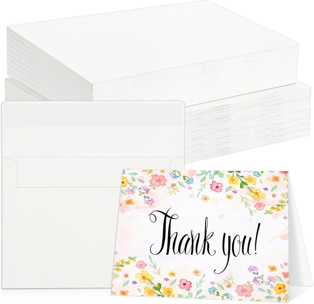 60 Sets Watercolor Cards with Envelopes, 140 lb/300 GSM Watercolor Paper Cards, 4x6 Inch Foldable Blank Watercolor Postcards and Envelopes for Greeting Cards, Wedding Invitations, Thank You Card