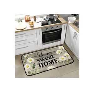 Kitchen Rugs Non Slip Washable - Anti Fatigue Cushioned Kitchen Mats for Floor, Absorbent Comfort Mat 39 X 20 Inch, Floor Rugs Mat Home Decor for Sink Office Laundry (Daisy Beach Wooden)