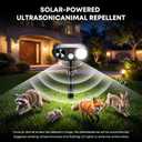 2026 Upgraded Solar Ultrasonic Animal Repeller Outdoor, Sonic Fortress Pro Deer Repellent with Motion, Waterproof, Cat Deterrent for Garden Yard, Squirrel Raccoon Skunk Rabbit Dog Bird (Black, 2-Pack)