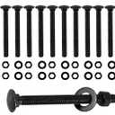 CNQLIS 3/8" x 3-1/2" Carriage Bolts Kit, 25PCS Black Carriage Bolts, Rust Resistance Galvanized Carriage Bolt