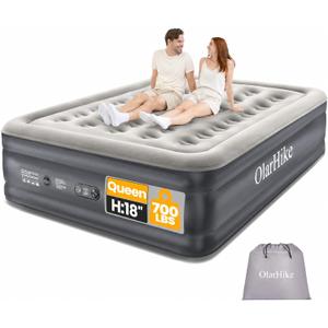 OlarHike Air Mattress Queen with Built in Pump, Inflatable Mattress Blow up Mattress, 18" Colchones Inflables Foldable Air Bed for Guest & Home, Ideal for Camping, 700lbs