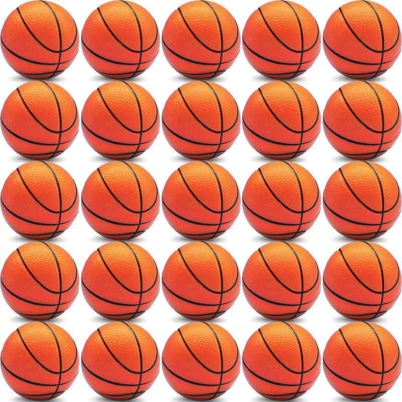 60 Pcs Mini Basketball Stress Balls Mini Basketball Party Favor 2.5'' Inch Mini Foam Sports Ball Squeeze Ball Anxiety Stress Relief for Basketball Party Sports Game Kid Prize Carnival School Gift
