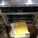 HotKing Dual-Zone Air Fryer Toaster Oven Combo, 28 QT Extra Large, Non Toxic Stainless Steel Convection Oven with French Door, Countertop Airfryer with Window, Racks, Rotisserie, Dehydrator, ETL Rated
