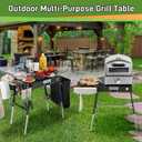 Grill Tables for Outside, Blackstone Griddle Stand with Trash Holder - Fit 17 or 22 Other Tabletop Grill, Folding Portable Ninja Grill Stand& Blackstone Table for Outdoor Tailgate, Camping
