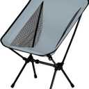 Lightweight Portable Essential Compact Camping Chair,Sturdy with X-Frame,120kg Capacity,Foldable with Carry Bag,Quick Setup for Outdoor,Hiking,Beach,Backpacking (Glacier Gray)