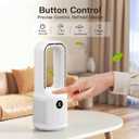 Let'me Bladeless Desk Fan Small Quiet,5-Speed Bedside Table Fan with 3-Level Brightness Night Light, 72 Oscillation, 9-Hour Timer, Wired Power with Adapter,Fan for Bedroom Office Home,13x5 Incn