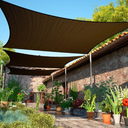 ShadeMart 14' x 14' Brown Sun Shade Sail UPF50 Square Canopy Fabric Cloth Screen smTAPS14, Water and Air Permeable & UV Resistant, Heavy Duty, Carport Patio Outdoor 