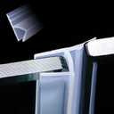 Frameless Soft Shower Door Sweep Seal Drip Rail, Glass Shower Silicone Door Seal Strip,Weatherproof Silicone Seal Fit for Glass (H Type, 10mm (3/8"))