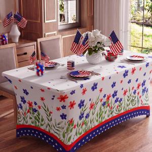 Frienda 2 Pcs Patriotic Tablecloth 72 x 30 in, Independence Day, Colorful, 70.87 x 29.53 inches