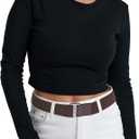 TOURZOO No Show Stretch Belt for Women Invisible Adjustable Strap Belt with Flat Buckle for Jeans Pants Dresses