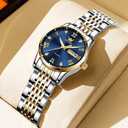 OLEVS Luxury Ladies Watches,Women's Watch with Day and Date,Female Watch for Small Wrist,Gold Stainless Steel Watches for Women,Easy Read Ladies Wrist Watches Waterproof Adjustable Strap
