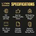 LYNN HARDWARE Medium Duty Automatic Door Closer (Matte Black) - Highly Durable Cast Aluminum, Commercial or Home Use, Adjustable Speed Controls, 3 Mounting Options, 3 Hour Fire Rated (DC6003 Model)