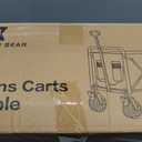 300L Large Collapsible Wagons Carts with Big All-Terrain Beach Wheels, Foldable Shopping Wagon Cart, Heavy Duty 480lbs Load, Folding Utility Cart for Groceries Garden Sport (Black)