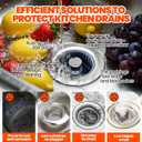 Kitchen Sink Drain Strainer - Upgraded Kitchen Sink Stopper,Sink Stopper Kitchen Drain,Stainless Steel Drain Plug with Anti-Clog Basket Drain Stopper Combo,for Standard 3-1/2'' Drain,Grey