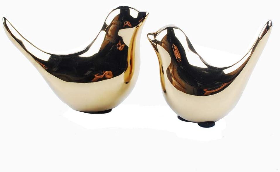 NWFashion Golden Ceramic Animal Figurines Home Decoration Furniture Desktop Display (Small+Medium)