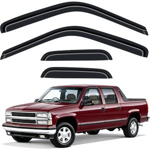 Out-Channel Window Visors Rain Guards for 1988-1999 Chevy/GMC C1500/ C2500/C3500/ K1500/ K2500/ K3500 Extended Cab, Wind Deflectors Extra Durable Vent Shade Dark Smoke Truck Accessories