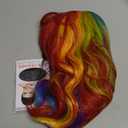 Rainbow Wig, 12 Inch Short Colorful Wig with Bangs, Breathable Synthetic Colored Wigs for Women, Adjustable to Wear Fun Wigs for Party Colored Fun for Party