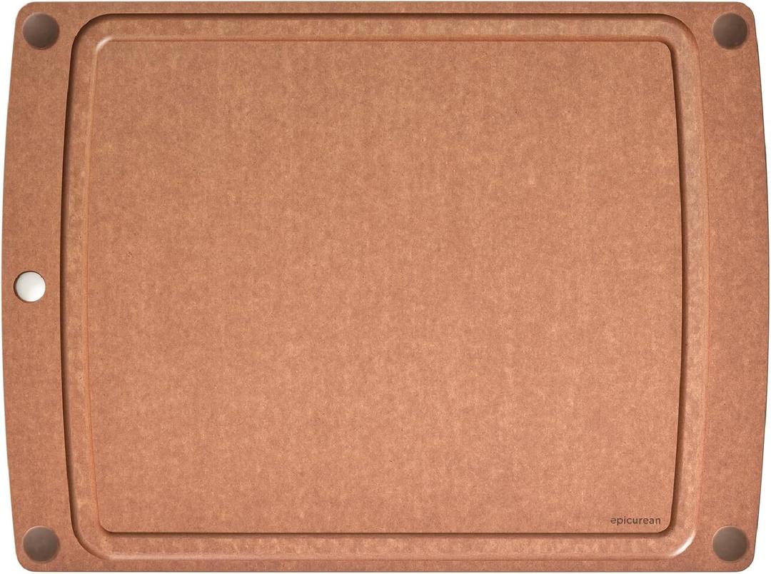 Epicurean All-In-One Cutting Board with Non-Slip Feet and Juice Groove - Non-toxic, Dishwasher Safe,Made in the USA, 19.5" x 14.5", Nutmeg