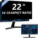 2 Pack Computer Privacy Screen 22 Inch for 16:10 Widescreen Monitor, Removable Eye Protection Anti Glare Blue Light Computer Screen Privacy Shield, Anti Spy Screen Protector Film Screen