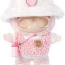 5 Pcs Stylish Set for 17cm Dolls with Fashion Hat ,Water Bottle,Skirt,Shoes and Sweater Outfit Set, Cute Doll Style Accessories Gift(Cute,Pink)