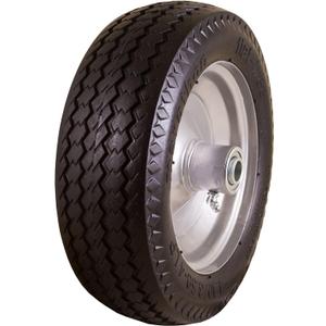 Marathon 4.10/3.50-4" Flat Free, All Purpose Utility Tire on Wheel, 3.5" Centered Hub, 3/4" Bearings