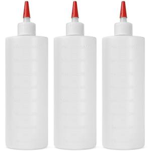 3-pack Plastic Squeeze Bottles for Sauces - 32oz Condiment Squeeze Bottles for Liquids - BPA Free Squirt Bottle with Cap - Ketchup, Syrup, Oil, Dressings, Honey & Arts and Crafts