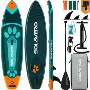 SOLAVERO 10'6" Inflatable Stand Up Paddle Board for Adults Supports 450LB