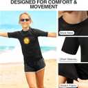 Kanu Surf Girls' Karlie Rash Guard UPF 50+ Sun Protection Short Sleeve Swim Shirt (10, Annie Black)