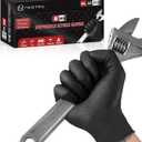 NEOTRIL 8 Mil Heavy Duty Disposable Nitrile Gloves with Diamond Texture Grip Rubber Gloves Latex & Powder Free (Box of 50 / Black)