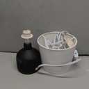 Simple Designs LT2080-BLK Mini Bocksbeutal Concrete Table Desk Lamp with Tapered Drum Fabric White Shade, Black (Pack of 12)