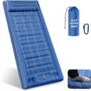32.68" Extra Wide Sleeping Pad for Camping, Camping Mattress with Pillow, Inflatable Sleeping Pads with Built-in Foot Pump, 5.11" Thickened Sleeping Mat for Backpacking Hiking Tent (Blue)