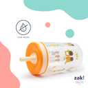 Zak Designs Kelso Toddler Cups For Travel or At Home, 15oz 2-Pack Durable Plastic Sippy Cups With Leak-Proof Design is Perfect For Kids (Fanciful Unicorn, Happy Skies)