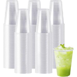 SIUQ 300 Pack 16 oz Clear Plastic Cups, 16 Ounce Disposable Cold Drinking Cups for Party, Picnic, Wedding, BBQ, Travel, Christmas, Halloween, Events
