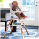 TruBliss Turn-A-Tot High Chair for Babies and Toddlers, 2 in 1 Wooden Portable Baby Feeder or Adjustable Child's Seat with 360 Degree Swivel, Removable Tray, and Pad (Gingham)