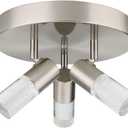 Kadision 3-Light Semi Flush Mount Ceiling Light, 3 Head Directional LED Lighting Fixture for Walk-in Closet, Hallway, Foyer, Dimmable 4000K 15W BN Finish, ETL Listed