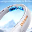 Portable Neck Fan - Rechargeable Personal Fan with Neck Support, 5-Speed Quiet Lightweight Long Lasting Neck Fan, Fathers Day, Mothers Day Gifts, Full Surround Cooling for Travel, Hot Flashes